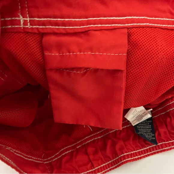 Chaps men LARGE Swim Trunks shorts Pockets mesh lined orange tropical swimwear - Picture 10 of 15